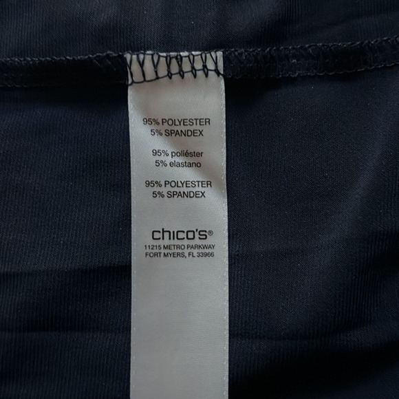 Chicos Shirt Womens XL Blue Slinky Travel Workwear Office Casual Minimalist - Picture 6 of 6